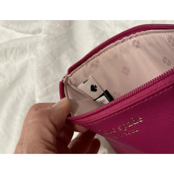 Kate Spade, Wristlet, Top Zip, Fuchsia Exterior, Blush Interior - Picture 4 of 6